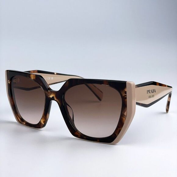 NEW Prada PR15WS 01R0A6 Tortoise Caramel Powder Brown Gradient Cat Eye - Picture 1 of 14